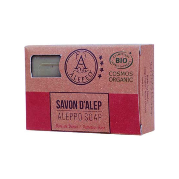 alepeo-savon-d-alep-a-la-rose-de-damas-cosmos-organic-100g-zepig Aleppo Olijfzeep Damascus Roos