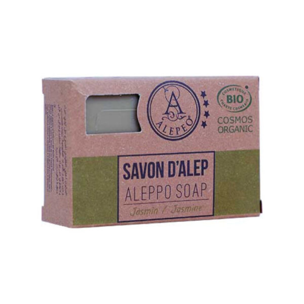 alepeo-savon-d-alep-fleur-de-jasmin-cosmos-organic-100g-zepig Aleppo Olijfzeep Jasmijn
